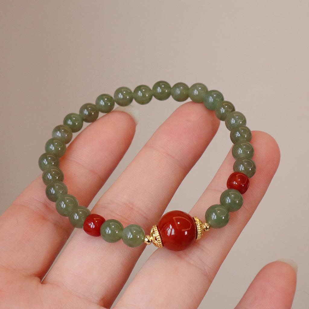 Natural Hetian Jade Bracelet Agate Bracelet Fashion Women Daily Jewelry Lucky Gift