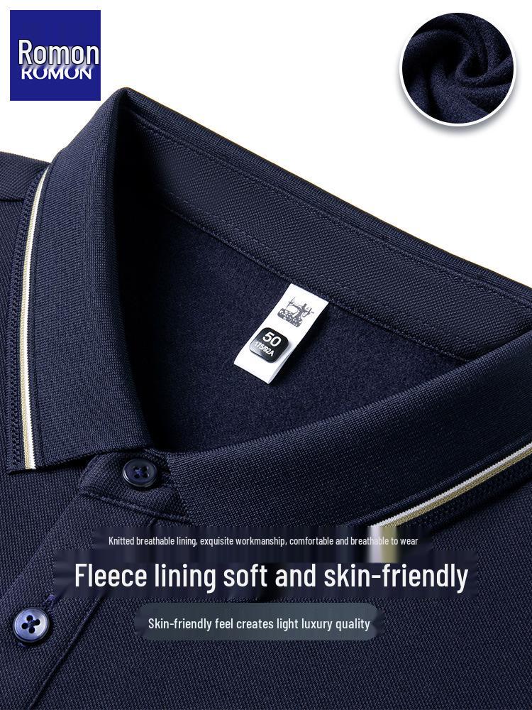 Men's Cashmere Wool & Silk Long Sleeve Polo - Spring/Autumn 2025 Edition, Versatile Dad's Turn-Down Collar Shirt