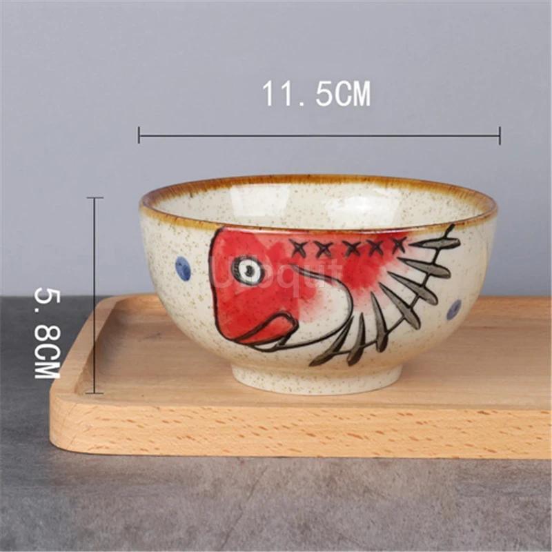 Японская керамическая посуда, расписанная вручную, высотой 5 дюймов, бамбуковая шляпа, миска для десерта, домашняя рисовая миска, маленькая суповая миска, керамическая миска