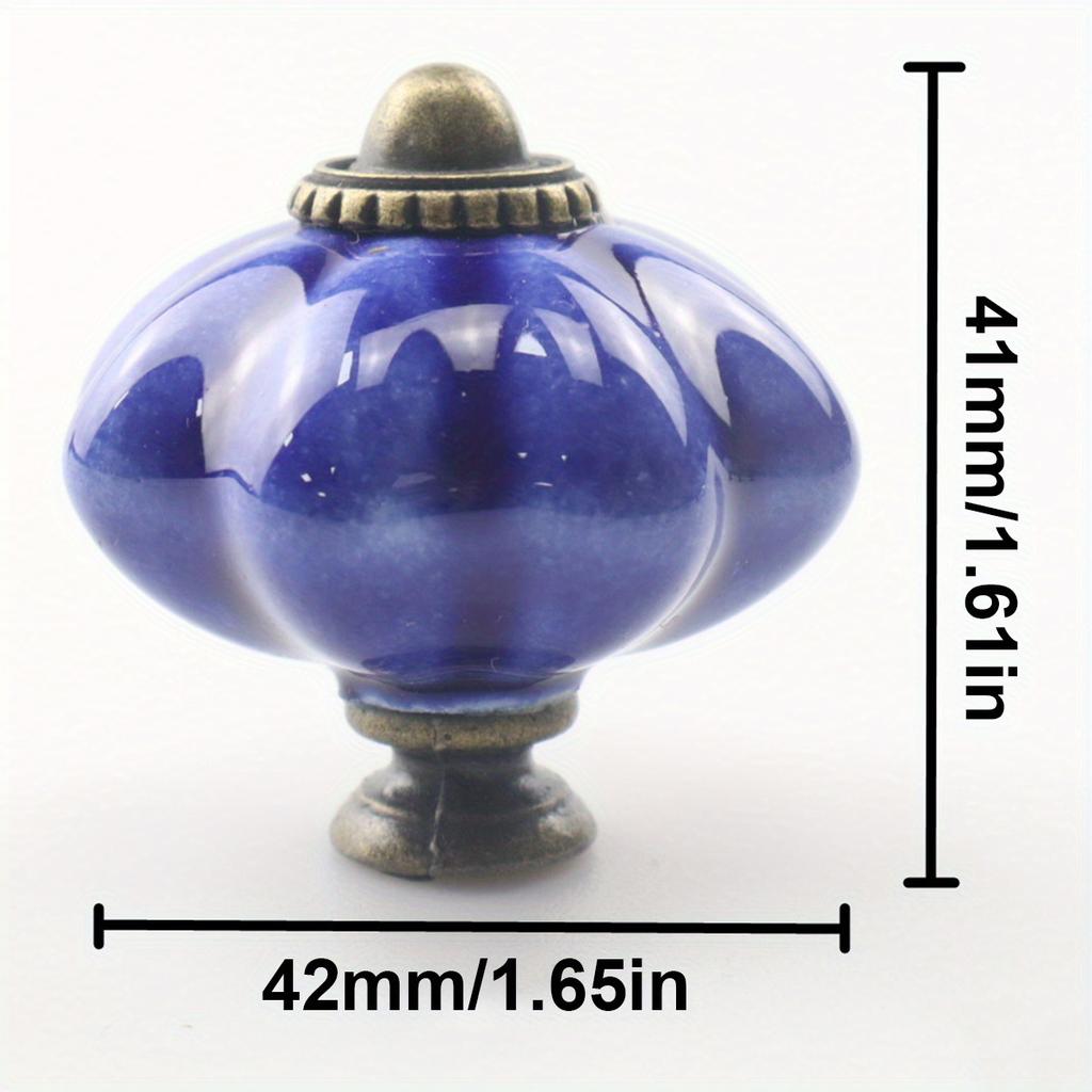 2pcs Vintage Ceramic Pumpkin Handle Furniture Cabinet Drawer Single Hole Handle With Screw Clothing Cabinet Door Handle