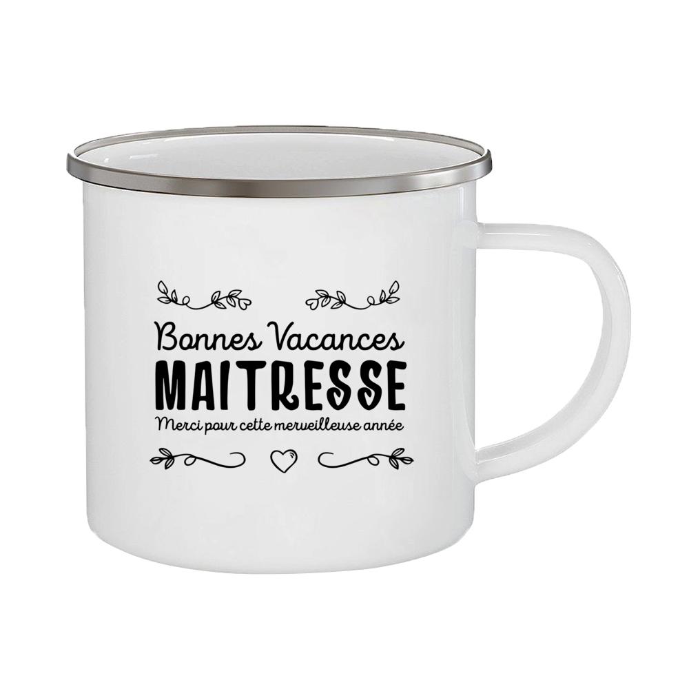 Merci Maîtresse Printed Mugs Coffee Cups Drinks Water Milk Cup Enamel Mug Gifts Idea for Teacher End of School Year Gift