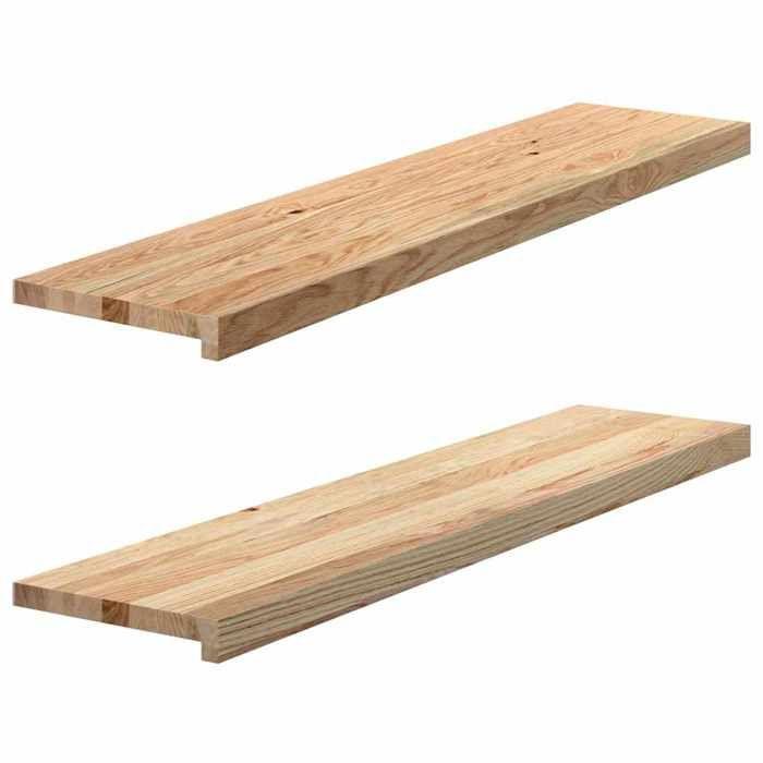 VidaXL Appuis de fenêtre 2 pcs non traité 110x25x2cm bois chêne massif 4009105