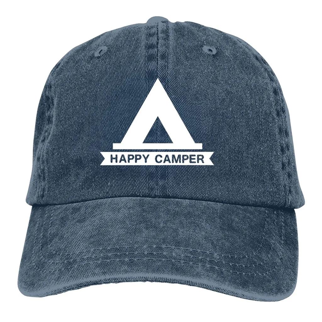 Happy Camper Baseball Caps Peaked Cap Camper Camping Sun Shade Hats for Men