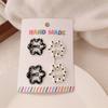 4pcs/set Sweet Headwear Black White Dot Hair Clips Cute Sweet Hairpin Geometric Barrettes Hair Accessories
