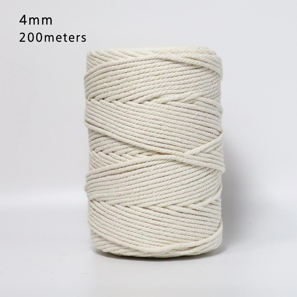 Handmade Macrame Cord Boho Decor 1/2/3/4/5/6mm Beige Cotton Cord Rope Twisted String DIY Home Wedding Decoration Supply