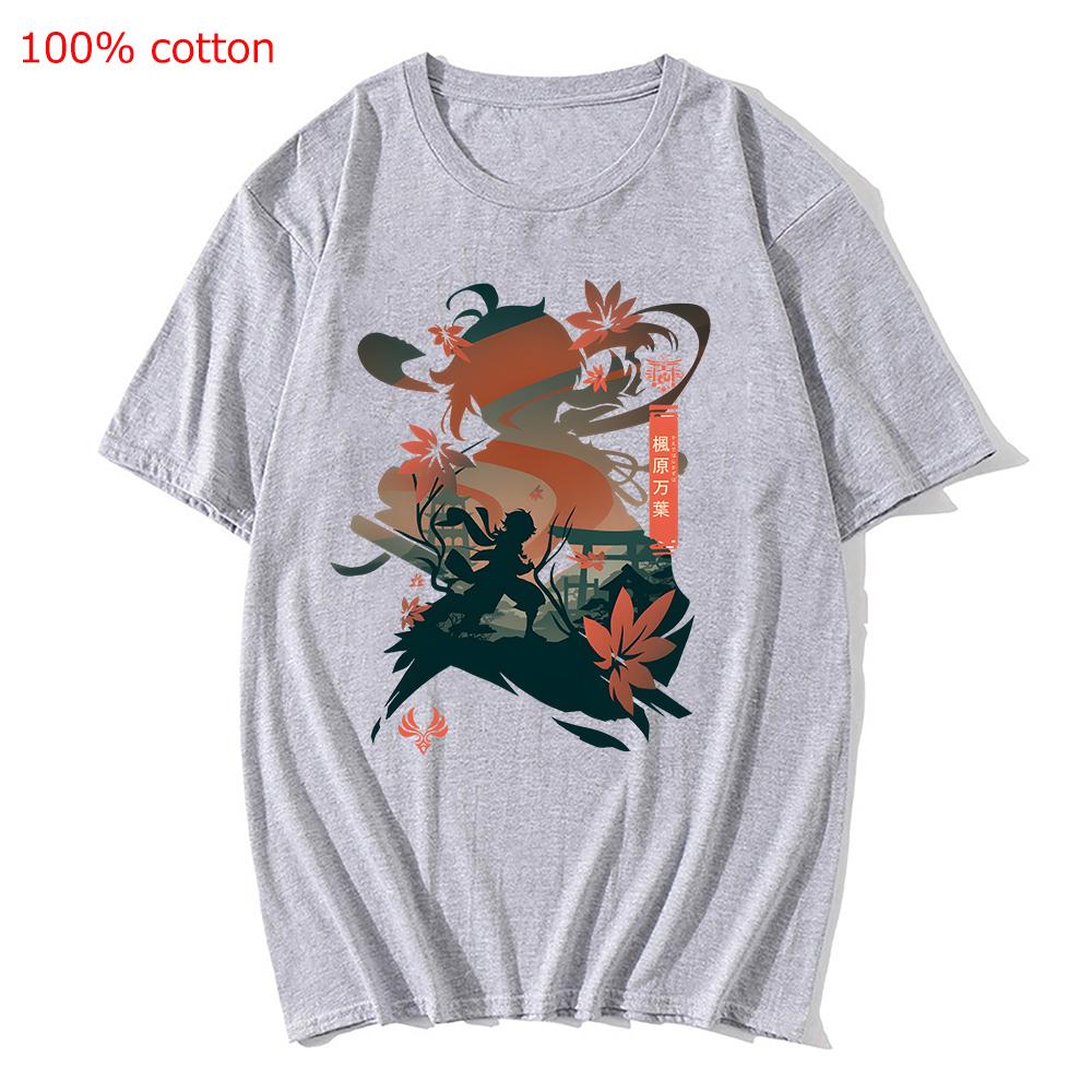 Genshin Impact Printing Tshirts Xiao Venti Print Tee Shirts Hu Tao Zhong Li Graphic T-shirt Kaedehara Kazuha Raiden Shogun Tees