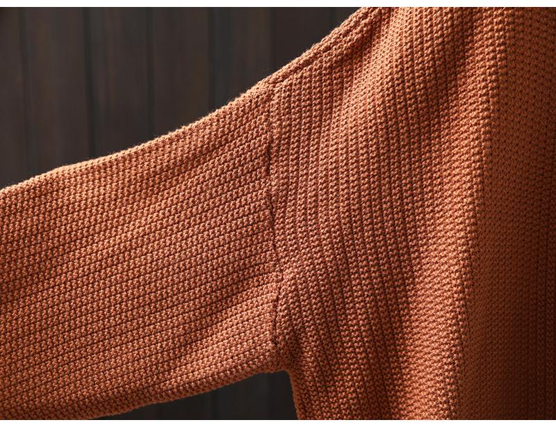 Women's Artistic Loose V-Neck Cotton Knit Sweater - Autumn Long Sleeve, Versatile Large Size