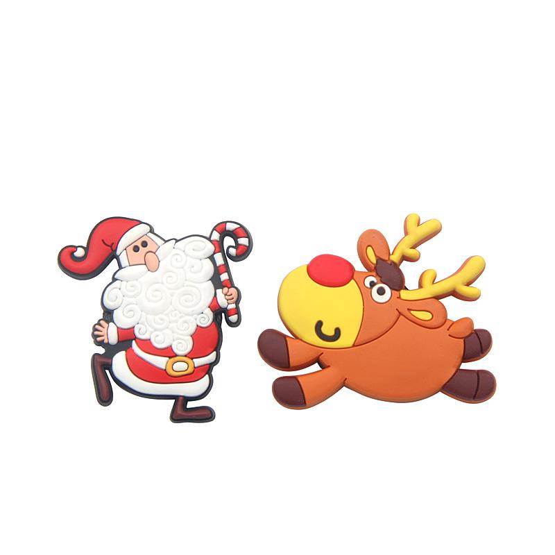 Creative Cartoon Christmas Fridge Magnet: Children's Black & White Board Sticker for Home Decoration and Messages