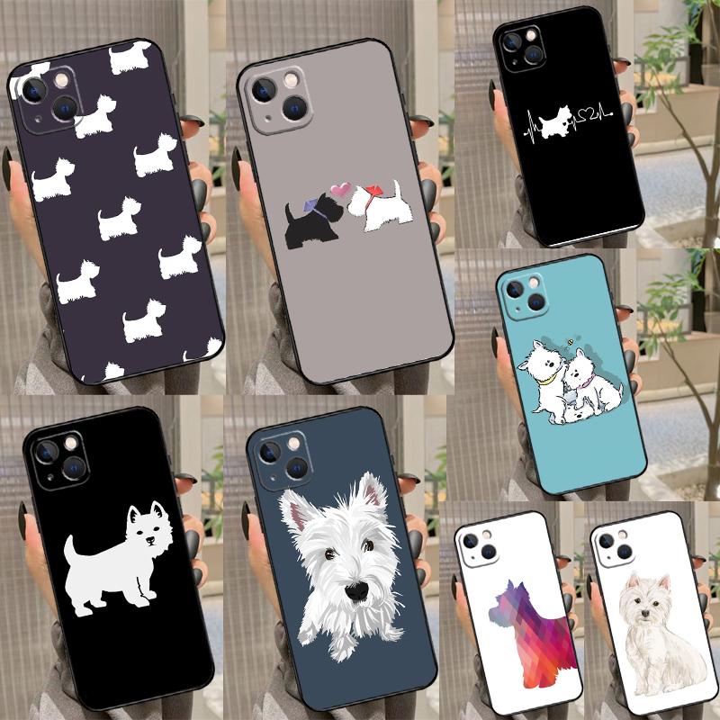 West Highland Terrier Westie Funda For iPhone 15 16 Pro Max 12 13 Mini 11 14 Pro Max XS X XR 15 16 Plus Case