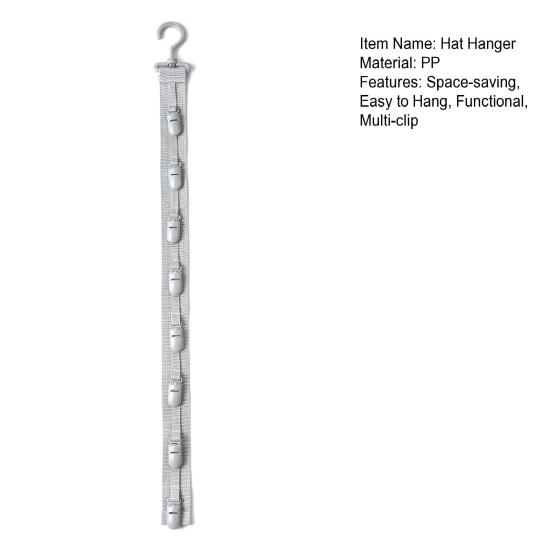 Hanging Hat Organizer Wardrobe Hat Hanger with 8 Clips Vertical Baseball Cap