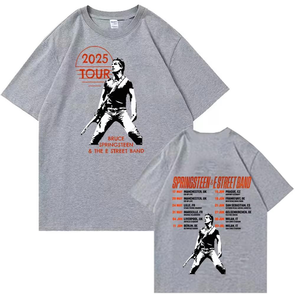 Bruce Springsteen and E Street 2025 Tour T-shirt Harajuku O-neck Casual Shirt Gift