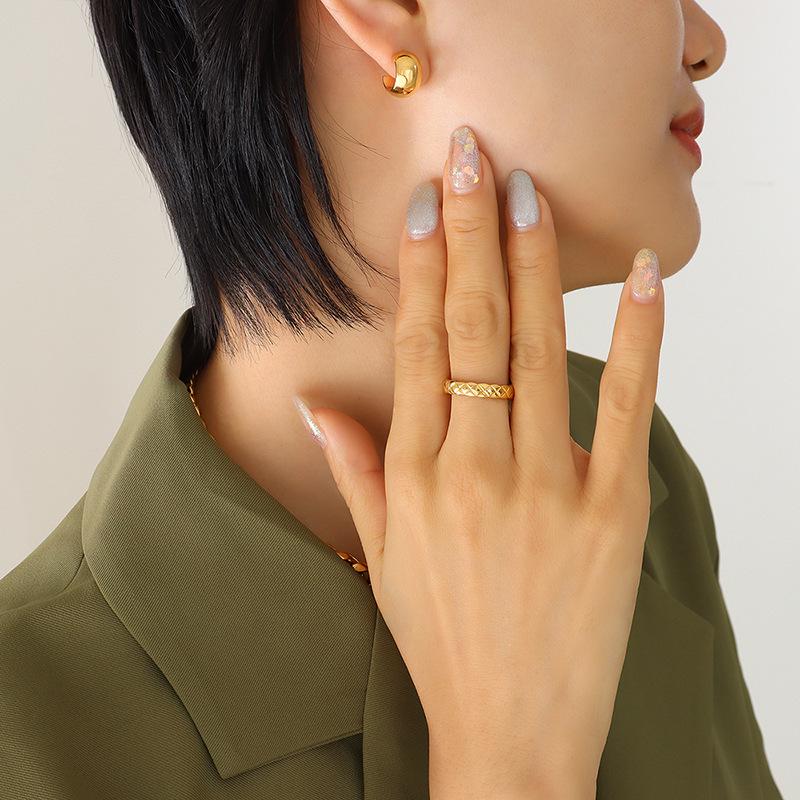 

Женские серьги в стиле хип-хоп из титана с покрытием из 18-каратного золота, C-образные, F023