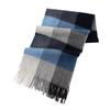 Autumn And Winter Plaid Wool Scarf Women'S Versatile Fringed Warm Scarf Comfortable 100% Real Wool Scarf