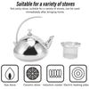 1.5L Stainless Steel Tea Pots Professional Removable Stovetop Tea Kettle with Infuser for Home Kitchen Silver