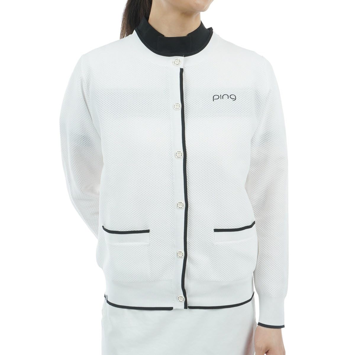 

Ensemble Knit Quick UV Golf M [Pin Apparel] Women s (Moisture Wicking, Drying, Protection) / / 622-5179100 030_White