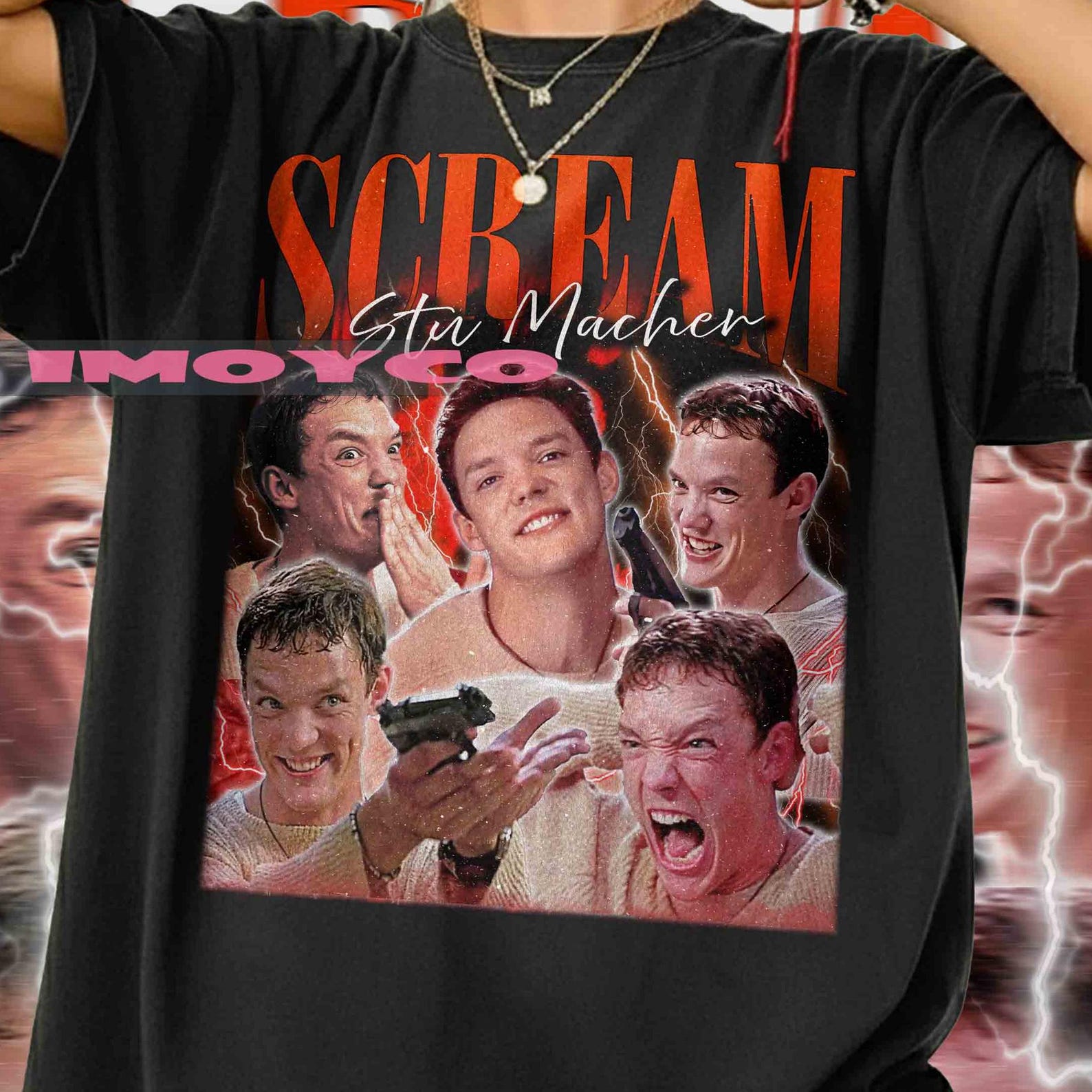 Scream Movie Stu Macher Graphic Tee, Comfort Colors T-Shirt L