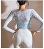 Women's Sexy Long Sleeve T-Shirt with Chest Pad Faux Two-Piece Sportswear - International Style
