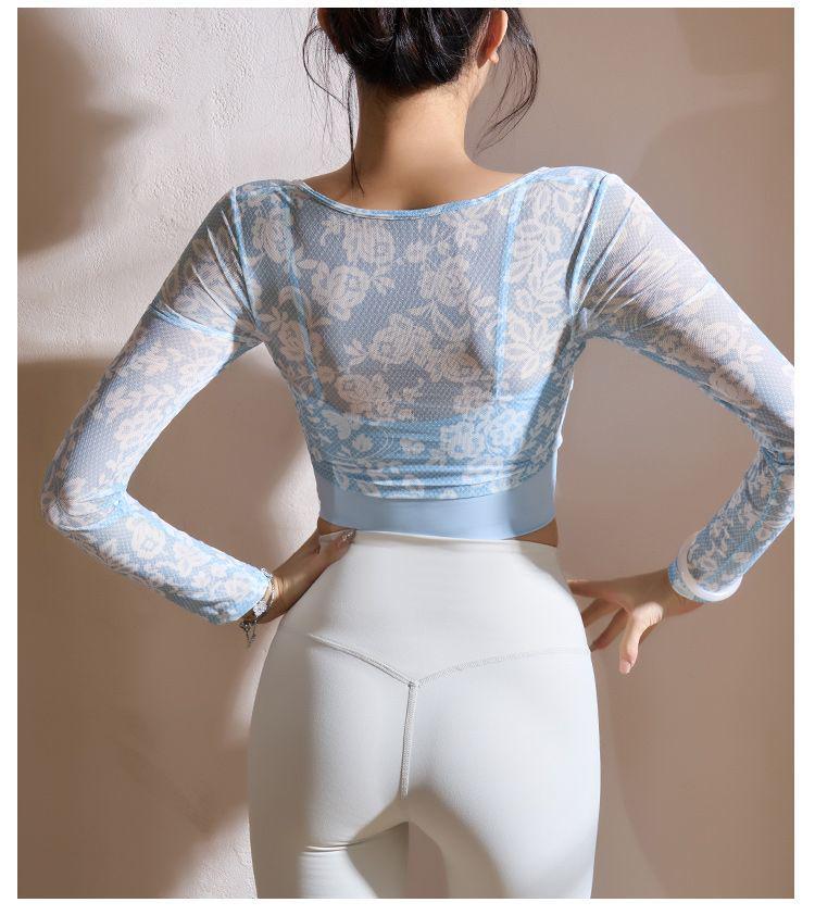 Women's Sexy Long Sleeve T-Shirt with Chest Pad Faux Two-Piece Sportswear - International Style