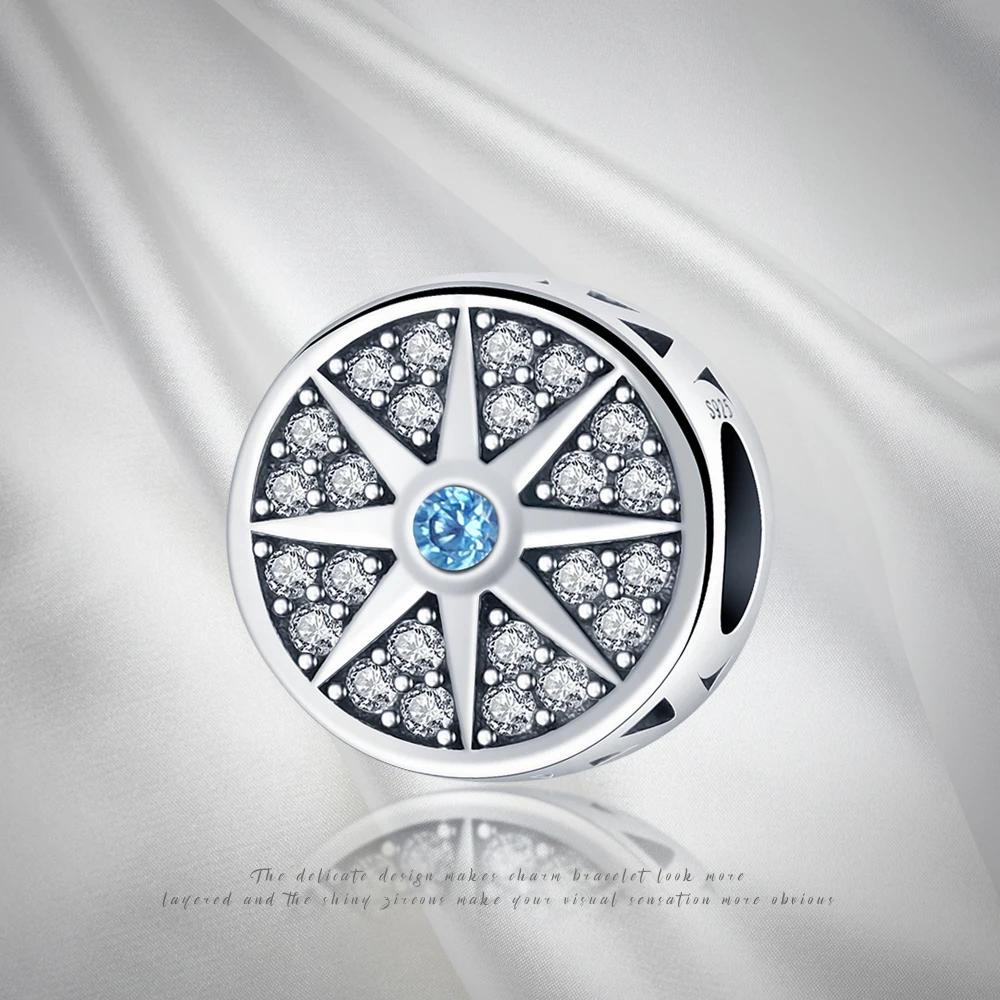 Charms Original Copper Plated Eye Demon Blue Zirconite Beads Fit Bracelet Diy Fine Gift Women Delicate Jewelry