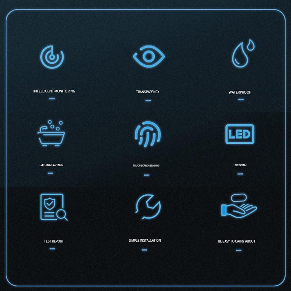 For 1 2 Inch Water Pipes LED Shower Thermometer Black Gray Long Lasting Stainless Steel Thermometer Thermostat Convenient Use