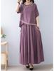 Fashionable Ethnic Midi Skirt Two-Piece Set for Women (2025 Summer)
