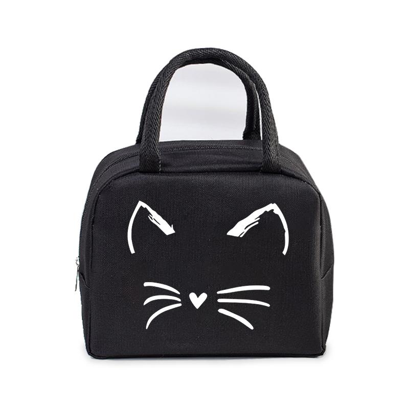 

Women Men Oxford Lunch Bag Cartoon Cat Series Graphics Portable Insulated Thermal Bag School Teacher Student Lunch Box Handbag