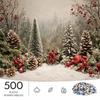 500pcs/Puzzle Game for Endurance And Logic Training - Exquisite Puzzle - (Snow-Covered Pine Tower with Red Fruits in The Forest with Mist) Suitable fo