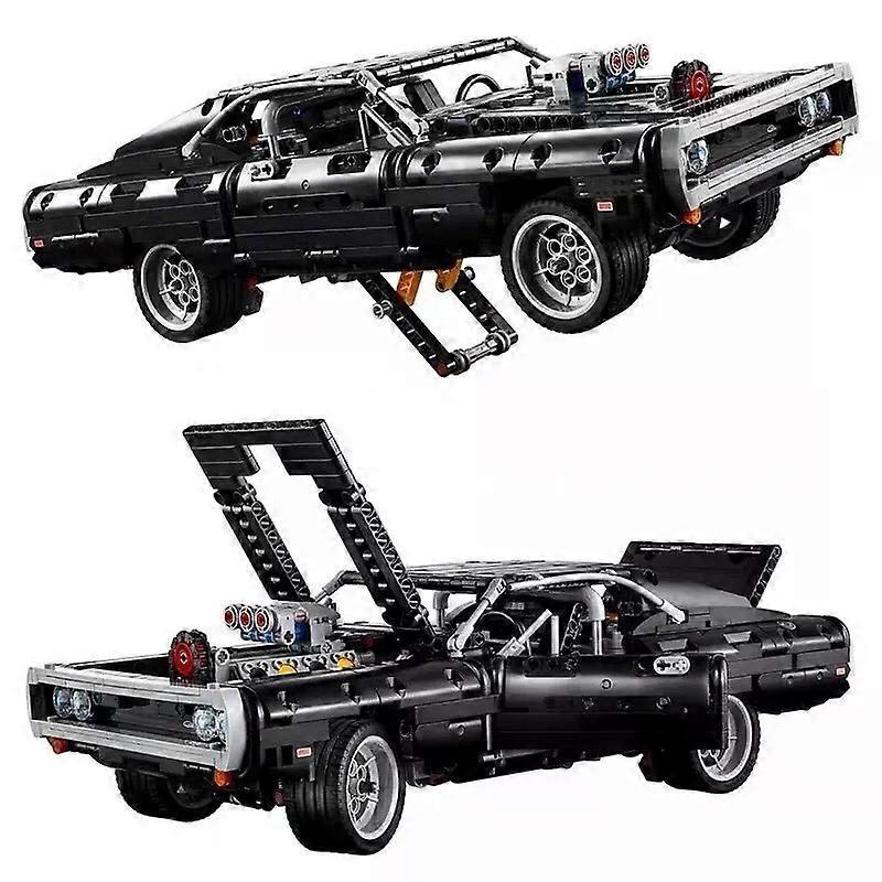 Hot Moc Bricks Tech Auto-Serie Doms Dodge Charger 42111 Modellbausteine 1077 Teile Rennwagen Spielzeug Geschenk für Jungen Kinder