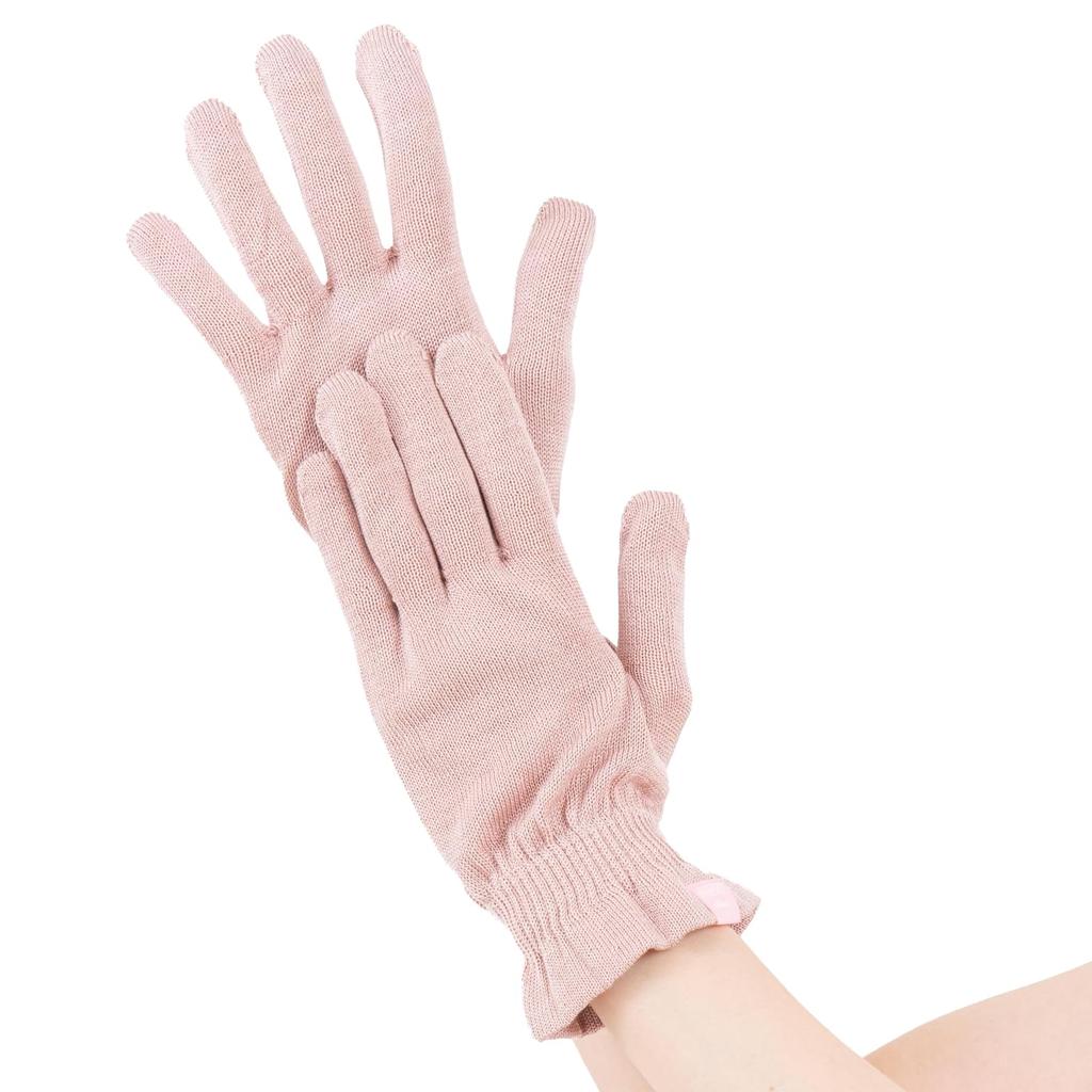 Hand Care to Silk UV Protection for Rough Sleeping Night Care Made in nanosilkee x WAKISAKA Gloves for Beige for Use After Hand Cream "Takumi Bi"