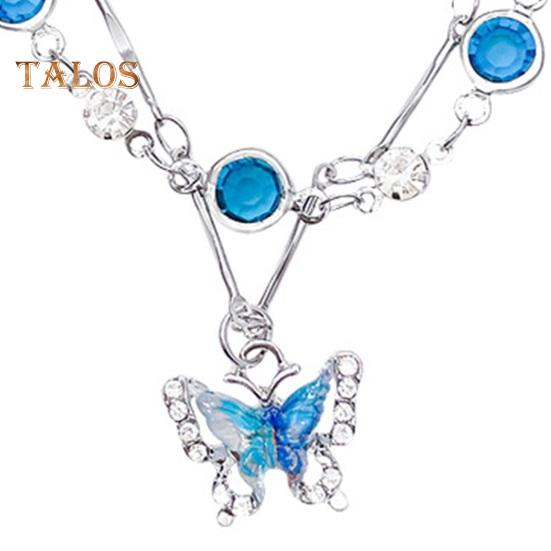 Kvinner Halskjede Faux Crystal Enkelt/Dobbeltlags Sommerfuglanheng Justerbar med utvidet lengde Ball Party Neck Smykker Bryllupschoker