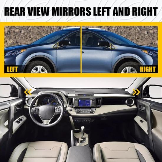 2PCS Front Pillar Corner Rearview Mirror Molding Trims For Toyota RAV4 2013-2018