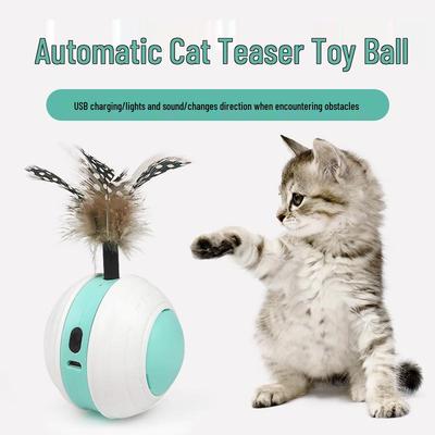 USB-wiederaufladbarer LED-leuchtender Katzen-Spielzeugball - Selbstunterhaltung, Stressabbau, Sport & Geräusch