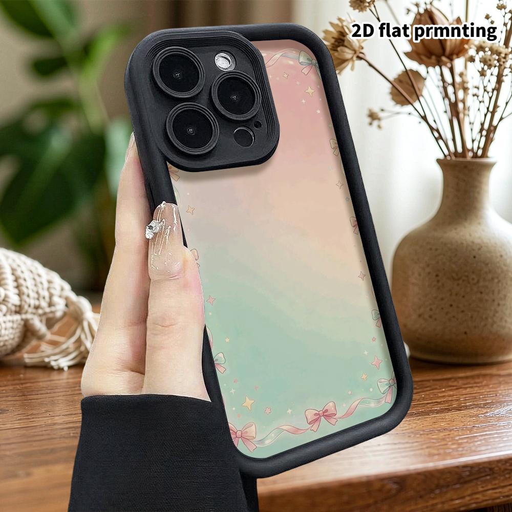 Phone case: 2D flat, suitable for iPhone 18 17 16 15 14 13 Pro protective case, gradient watercolor, perfect Christmas and Halloween holiday gift