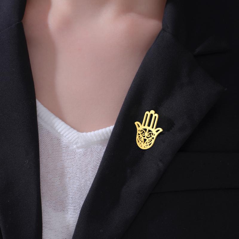 Stainless Steel Hummingbird Eagle Hawk Metal Brooch Animal Lapel Pins For Men Women Syrian National Emblem Badges Jewelry Gift