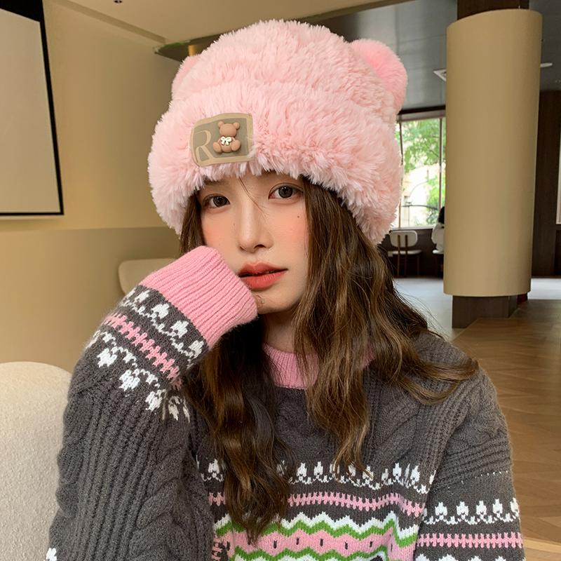 Cheap Cute Warm Beanie Winter Women Fur Hat