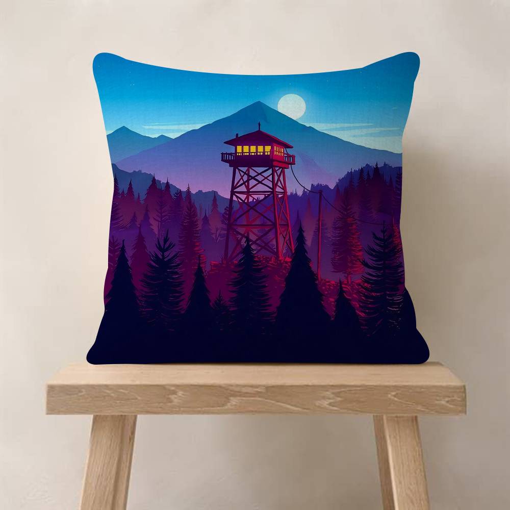 Firewatch Moon Mountain Forest Pillow Anime Pillow Sofa Bed Head Pillow Cover Cushion Cover Fashion