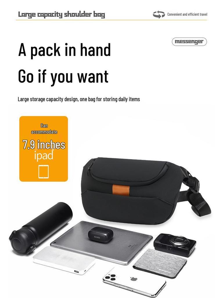 Trendy Men's Minimalist Crossbody Backpack: Lightweight, Stylish, and Functional for Outdoor Use