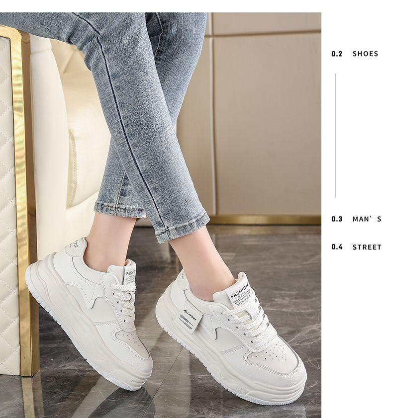 Fashion Women's Thick Sole Sneakers Set Casual Shoes Optical Astronomy Court Shoes White Spring