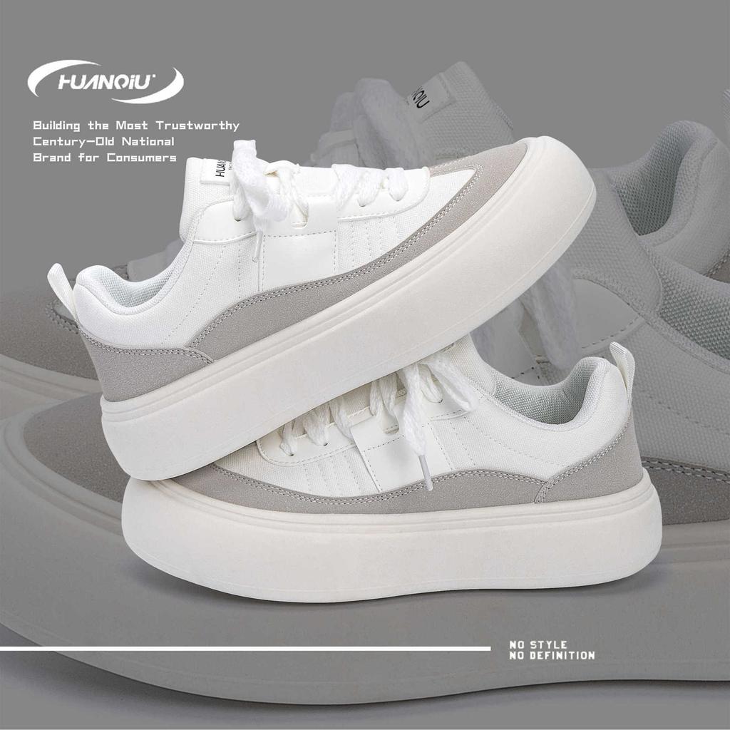 Global Heightening Trend Board Shoes 2025 Spring New Men's Versatile White Platform Trendy Shoes Fashionable Little White Shoes
