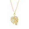 Elegant Autumn Leaf Zircon Pendant Necklace – Korean Style Clavicle Chain