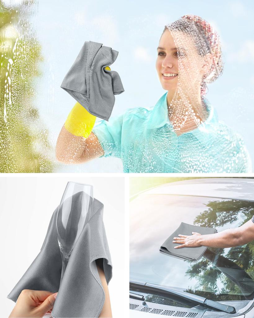 HOMEXCEL Microfiber for Cleaning Car and Smartphone and X Inches Cloths, 6-Piece Set, Windows, Glass, Mirrors, More, Lint-Free, Screens, Wood, More,