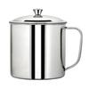 Stainless Steel Water Cup with Lid Handle Hot Cold Beverage Mug for Camping Picnic BBQ Corrosion Resistant Easy Clean Single Wall Air Beer Cup