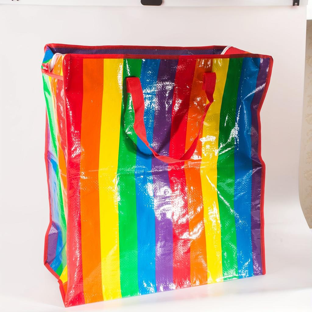 Large Rainbow Striped Tote Bag Spacious & Stylish Color Block Shoulder Bag Perfect for Everyday Use