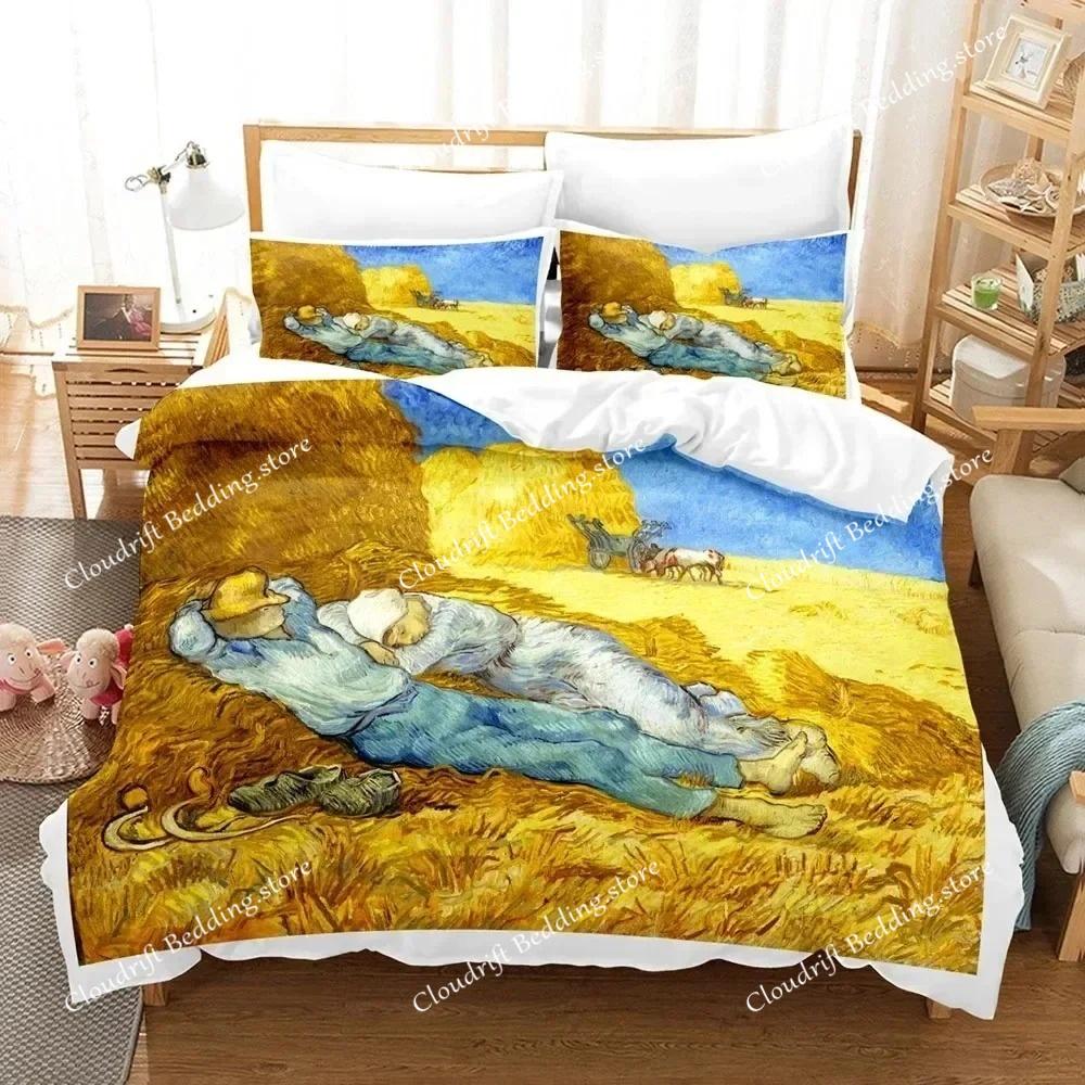 Poszewka na kołdrę Van Gogh Styl malarstwa olejnego Noc gwieździsta Pościel Zestaw poszewek na kołdrę z mikrofibry Prezenty Dla dziewcząt chłopców nastolatków Dekoracja