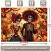 1 piece, Death's Day flag, vivid sugar skull and floral wall decoration, seasonal home decoration, 3D holiday photo background
