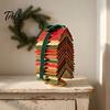 Vintage Hardcover Book Stack Figurine Stacked Christmas Tree Tabletop Decor, Resin Page Ornament for Home Creative Literature Themed Xmas Gift Office