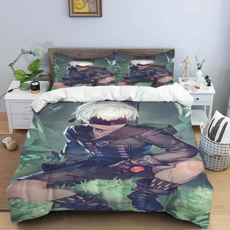 Comic Nier Art Print Three Piece Bedding Set Fashion Article Children or Adults for Beds Quilt Covers Pillowcases Bedding Set