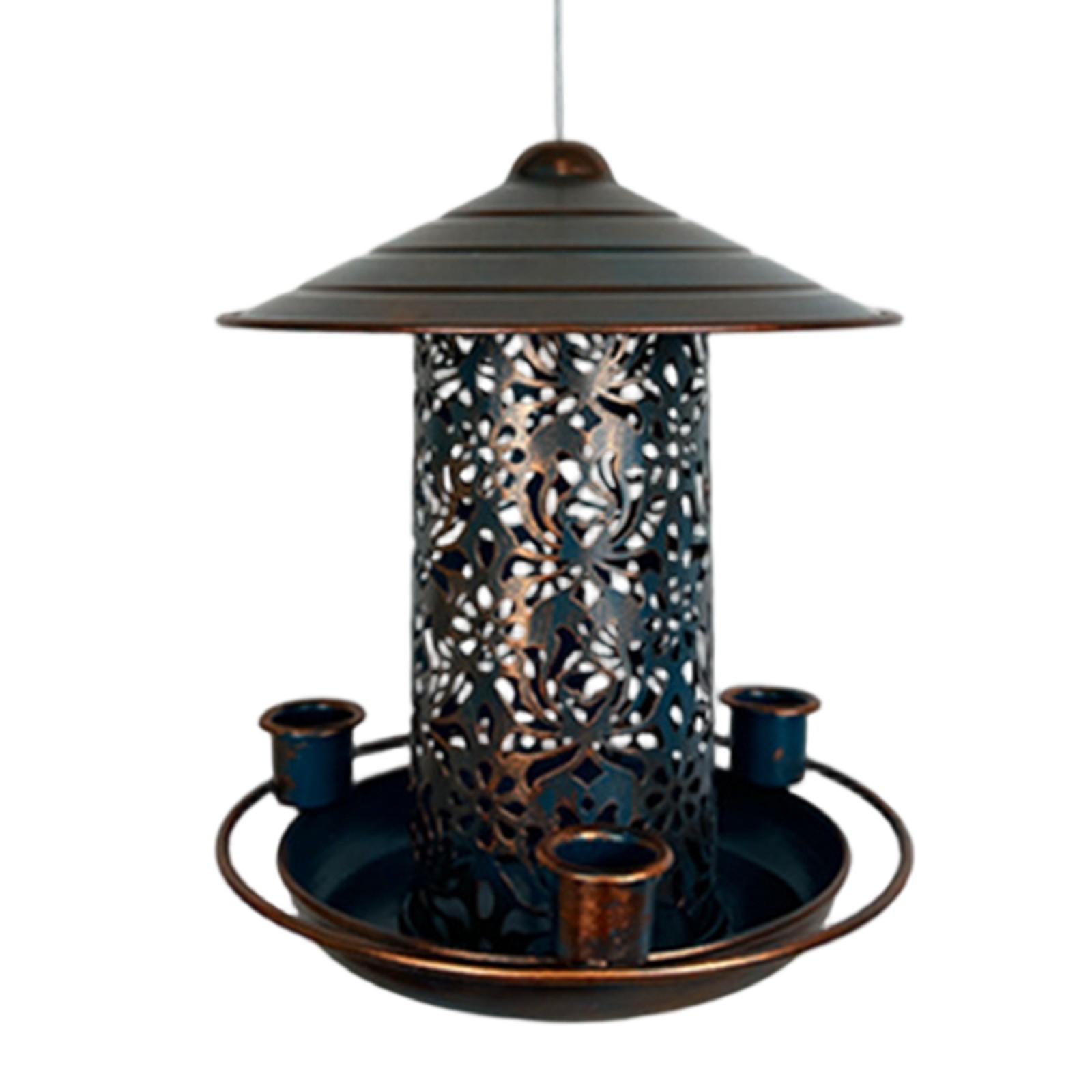 

Металлическая кормушка для птиц, уличные железные украшения, садовый сбалансированный кормушка для птиц One Size