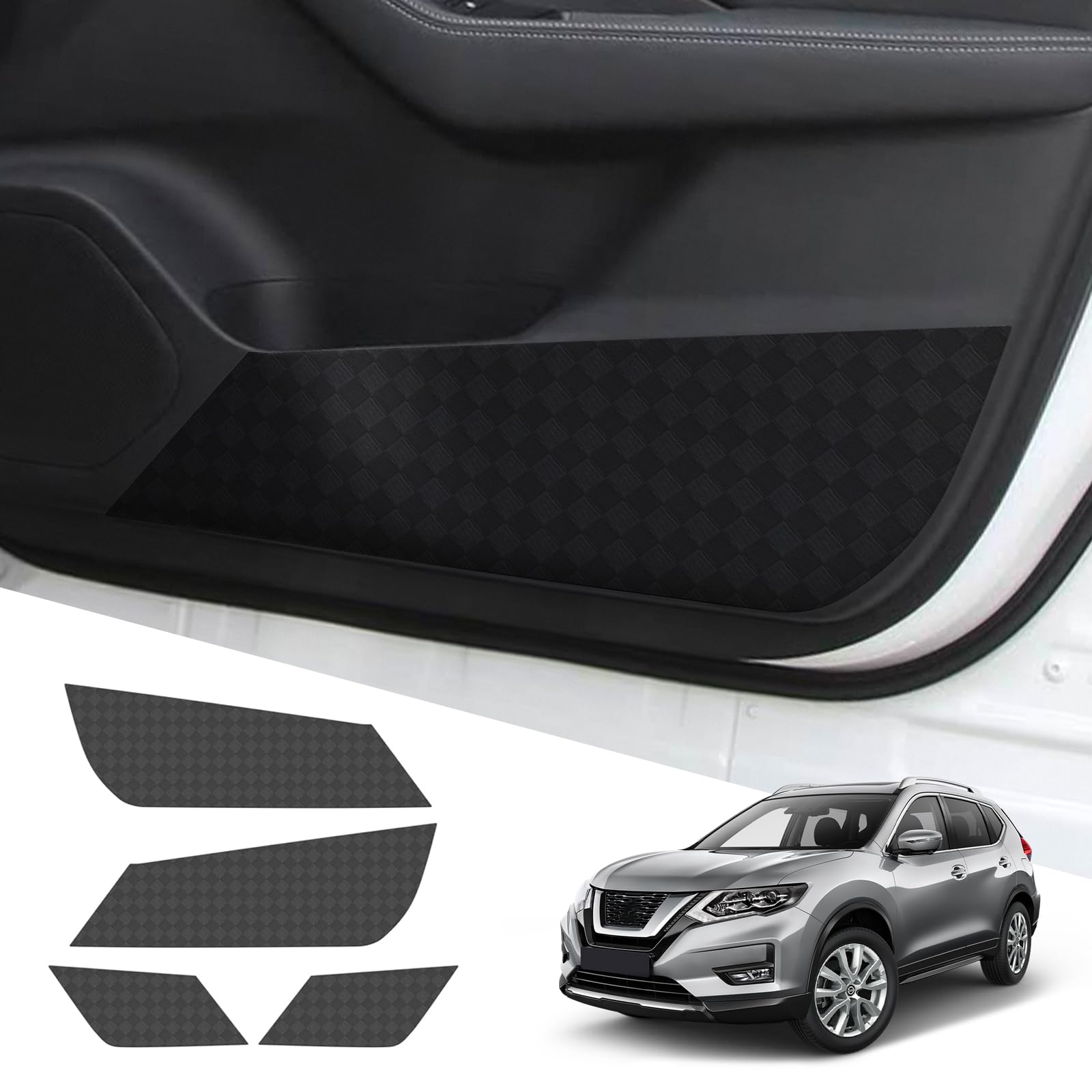 

SHAOHAO New TPU Improved Material Door Kick Guards for Nissan Exclusive for Driver and Passenger Easy to Door Trim T33 Interior TPU Set of 4 X-Trail