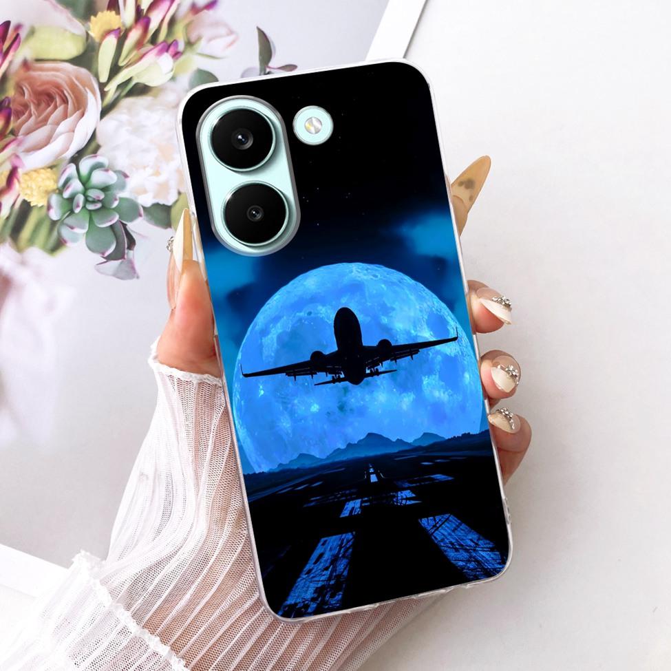 6.59'' Case For Xiaomi Poco X8 Pro 5G Cover Transparent Fashion Flowers Cute Cat Cool Painted Soft Casing 2511FPC34G